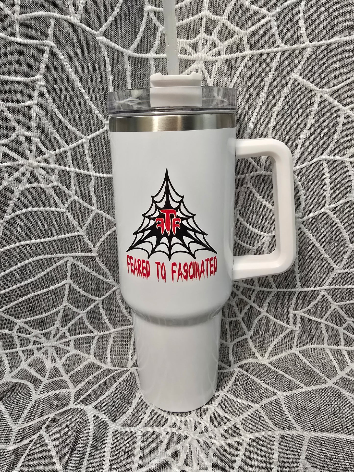 White 40oz "glow in the dark" tumbler