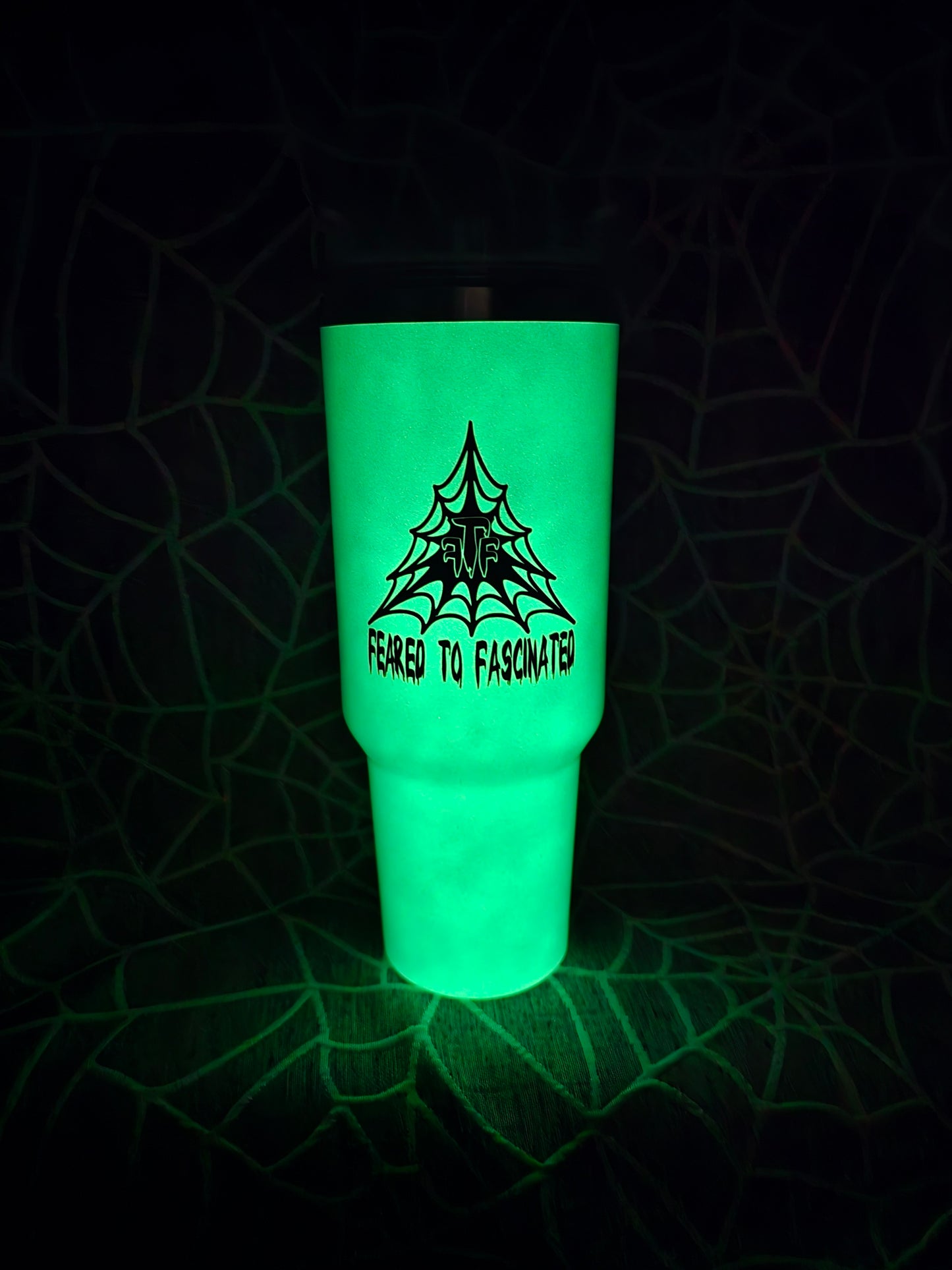 White 40oz "glow in the dark" tumbler