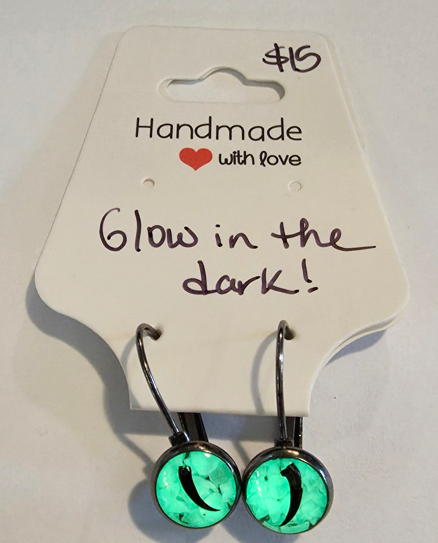 Leverback fang earrings - Black stainless steel