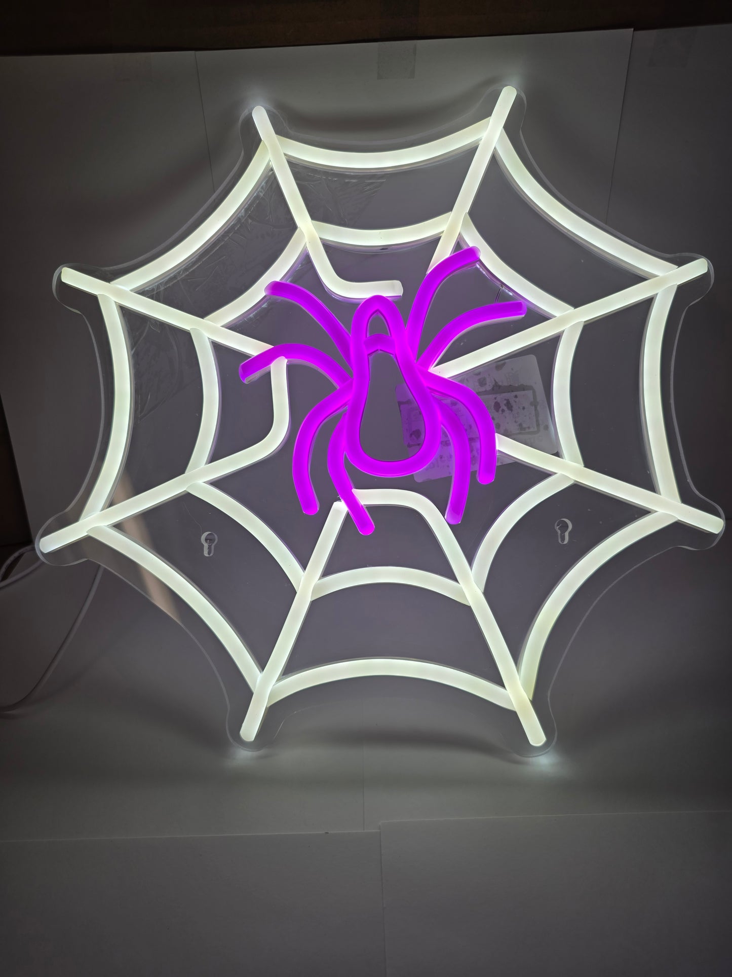 Spiderweb light up sign
