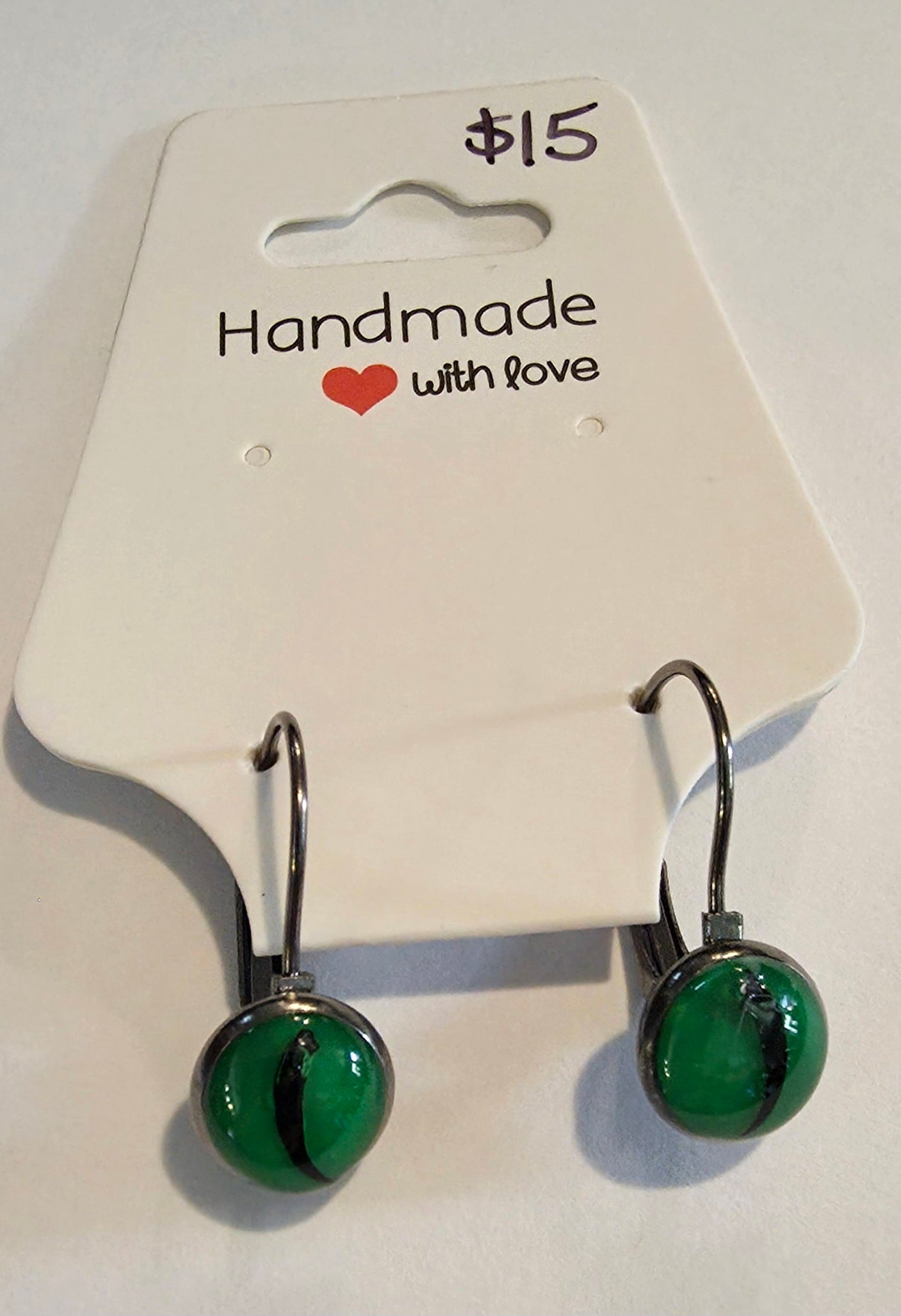Leverback fang earrings - Black stainless steel