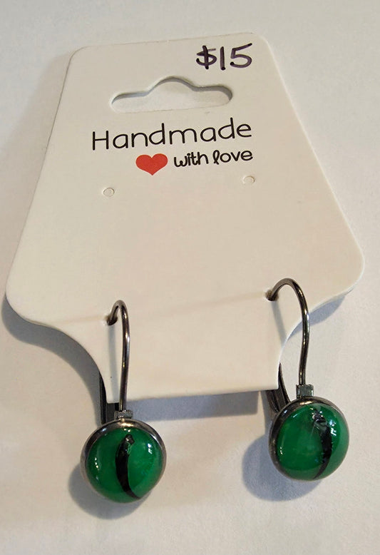 Leverback fang earrings - Black stainless steel